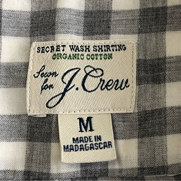 J.CREW Classic Men’s Grey/White Plaid Long Sleeve Casual Button Down Shirt Sz M - Picture 12 of 13